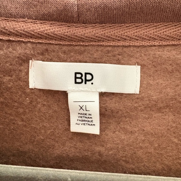 NWOT BP Nordstrom Crop Brown Zip Fleece Hoodie Sweatshirt XL - Picture 3 of 10